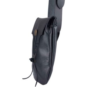 Adventurer's Leather Shoulder Bag - Black