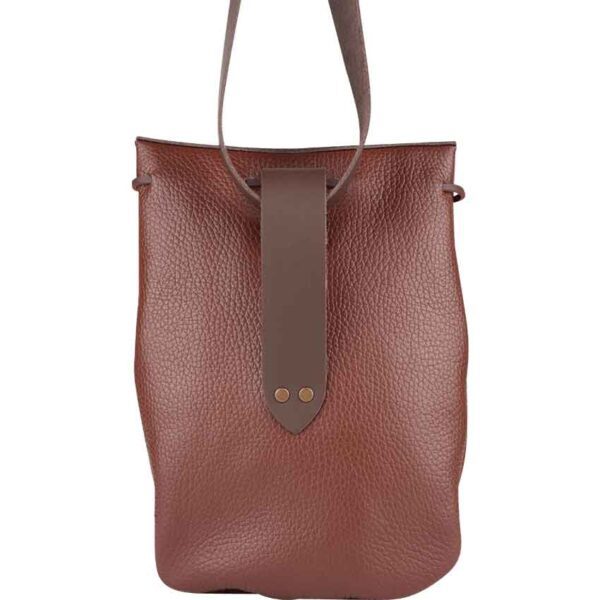 Adventurer's Leather Shoulder Bag - Brown