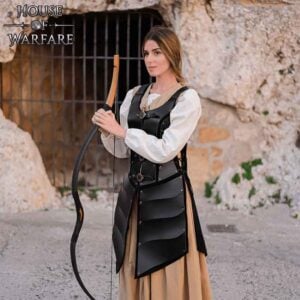 Battle Archeress Long Suede Jerkin - Black