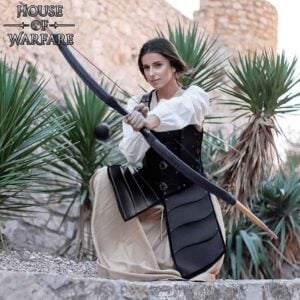 Battle Archeress Long Suede Jerkin - Black