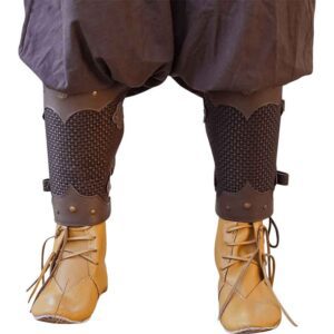 Wealthy Warrior Leather Greaves - Brown