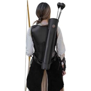 Elven Soldier Leather Quiver - Black