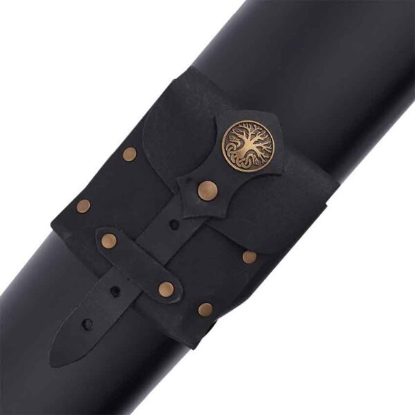 Cernunnos Leather Quiver with Cross Belt - Black