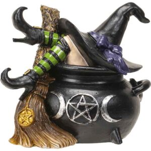 Cauldron Witch Statue