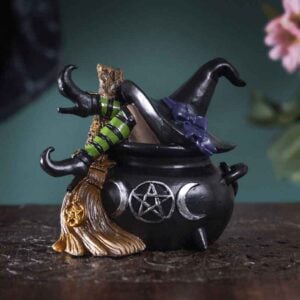 Cauldron Witch Statue