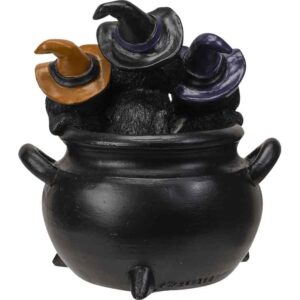 Black Kittens in Cauldron Statue