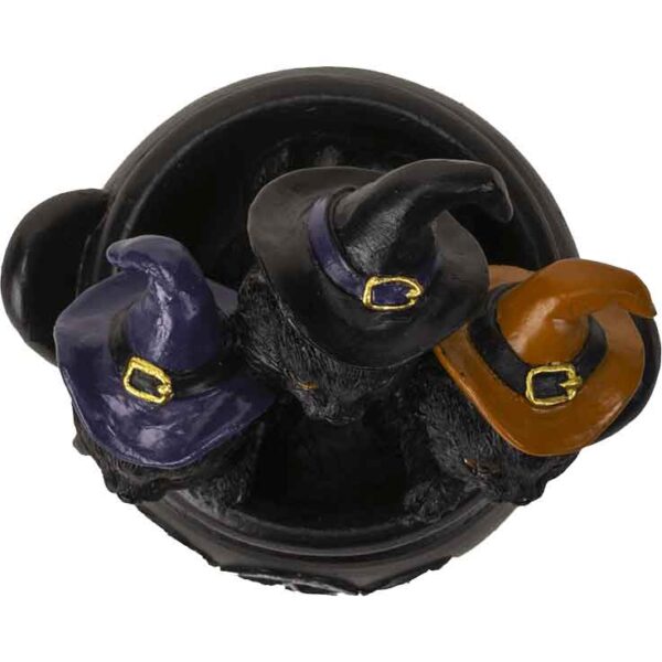 Black Kittens in Cauldron Statue