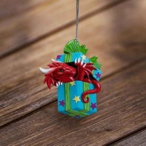 Dragon in Gift Christmas Ornament
