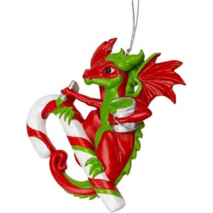 Candy Cane Dragon Christmas Ornament