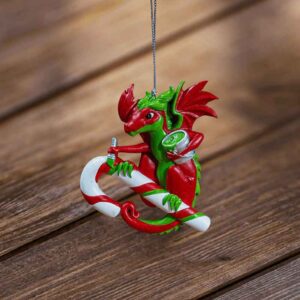 Candy Cane Dragon Christmas Ornament