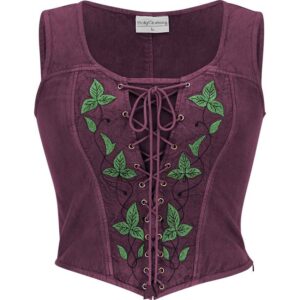 Elowen Medieval Fantasy Bodice - Deadly Nightshade