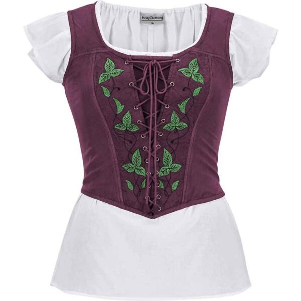Elowen Medieval Fantasy Bodice - Deadly Nightshade