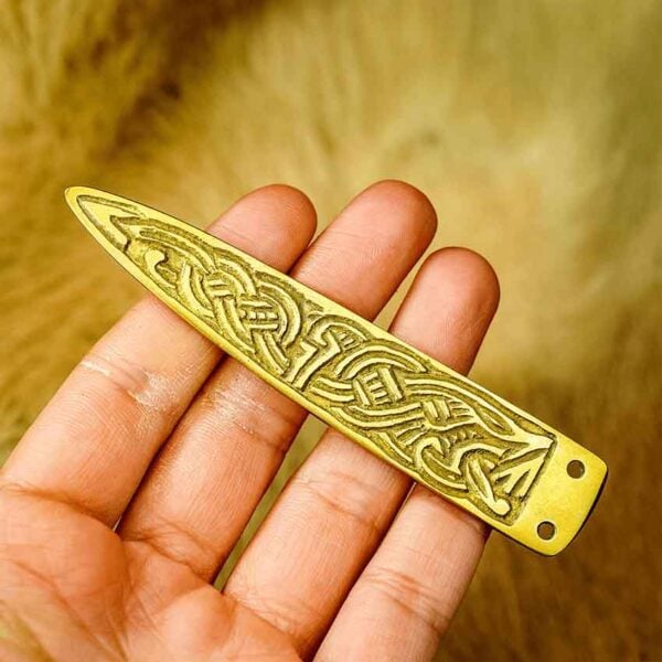 Celtic Knotwork Brass Belt Tip