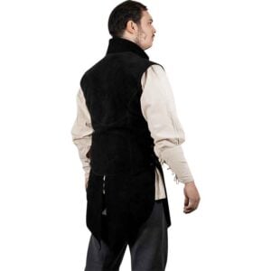 Adrian Suede Leather Jerkin - Black