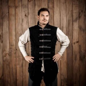 Adrian Suede Leather Jerkin - Black