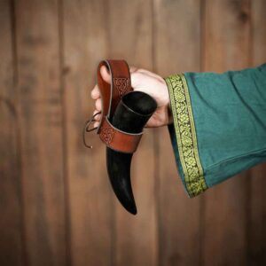 Brigid Celtic Drinking Horn Holder - Brown