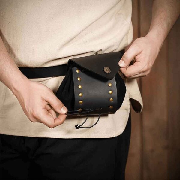 Odyssey Medieval Drawstring Belt Pouch - Black