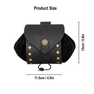 Odyssey Medieval Drawstring Belt Pouch - Black