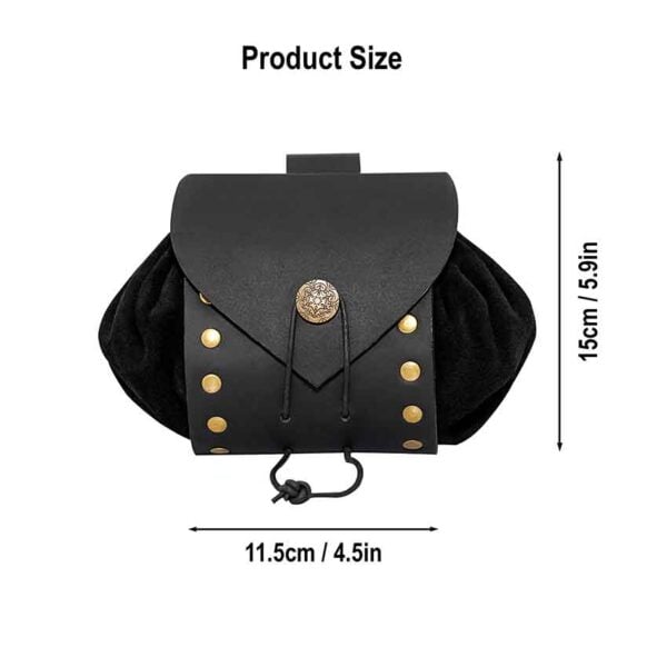 Odyssey Medieval Drawstring Belt Pouch - Black