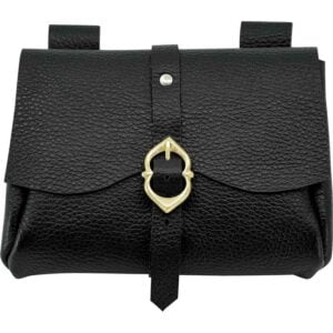 Messenger's Medieval Leather Belt Pouch - Black