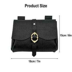 Messenger's Medieval Leather Belt Pouch - Black