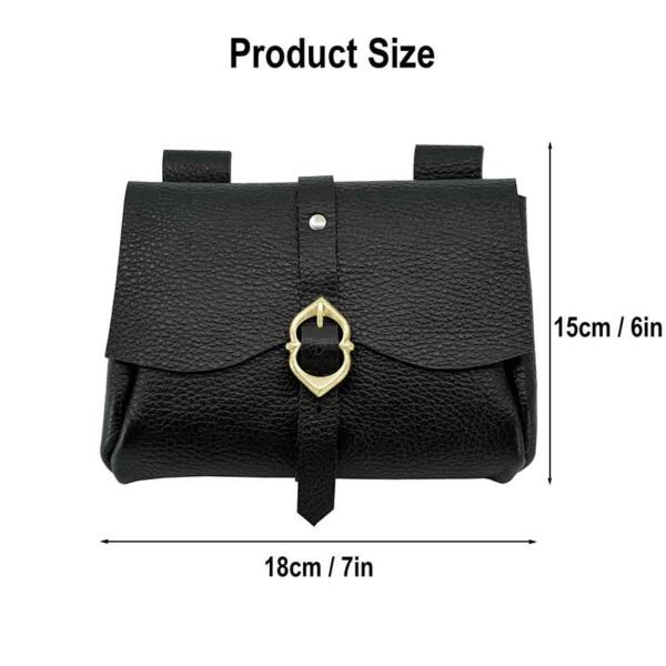 Messenger's Medieval Leather Belt Pouch - Black