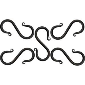 Iron Hand Forged Medieval S Hooks - Set of 5 - Medium