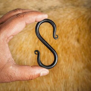 Iron Hand Forged Medieval S Hooks - Set of 5 - Medium