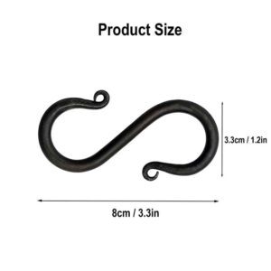 Iron Hand Forged Medieval S Hooks - Set of 5 - Medium