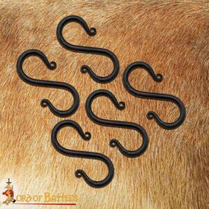 Iron Hand Forged Medieval S Hooks - Set of 5 - Small