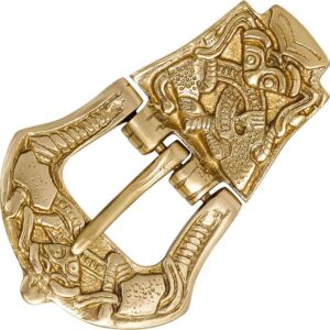 Carved Viking Brass Belt Buckle