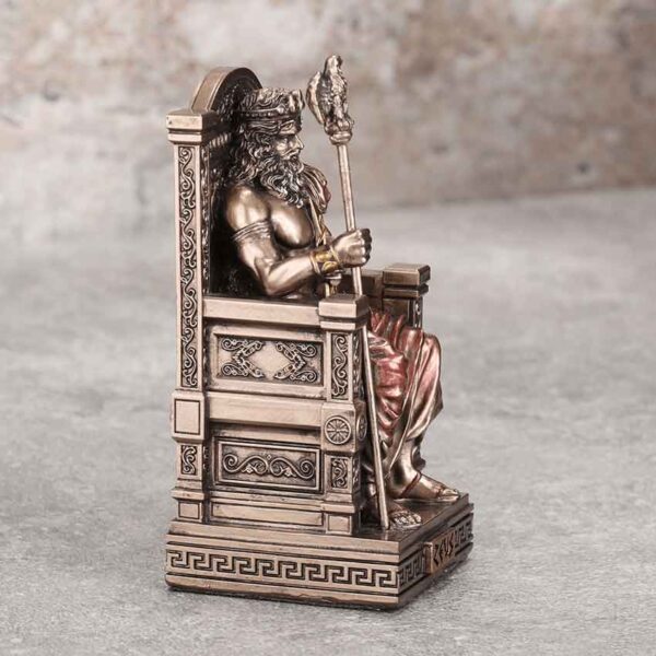 Bronze Enthroned Zeus Greek Statue