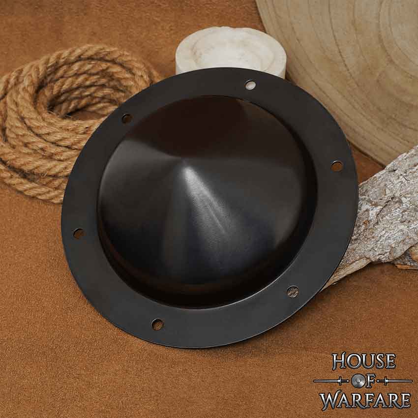 Pointed Medieval Shield Boss - Black