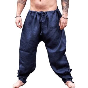 Wodan Viking Linen Trousers - Dark Blue