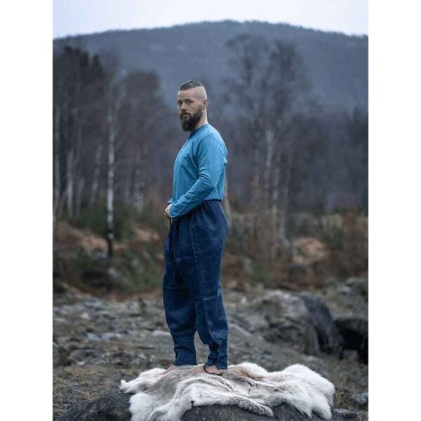 Wodan Viking Linen Trousers - Dark Blue