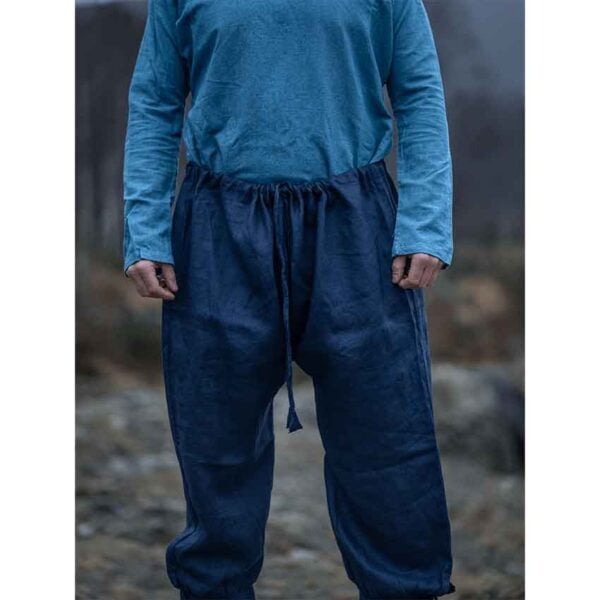 Wodan Viking Linen Trousers - Dark Blue