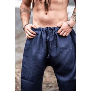 Wodan Viking Linen Trousers - Dark Blue