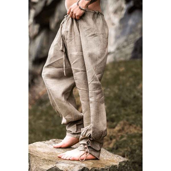 Wodan Viking Linen Trousers - Stone Grey