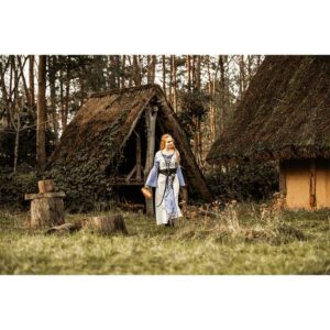 Amalia Medieval Dress - Natural/Blue