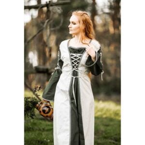 Amalia Medieval Dress - Natural/Green