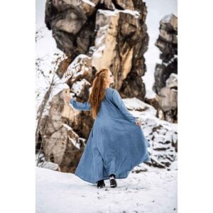 Anna Linen Viking Dress - Dove Blue