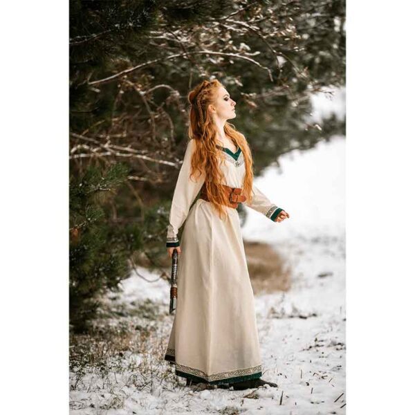 Lagertha Viking Dress – Natural/Green