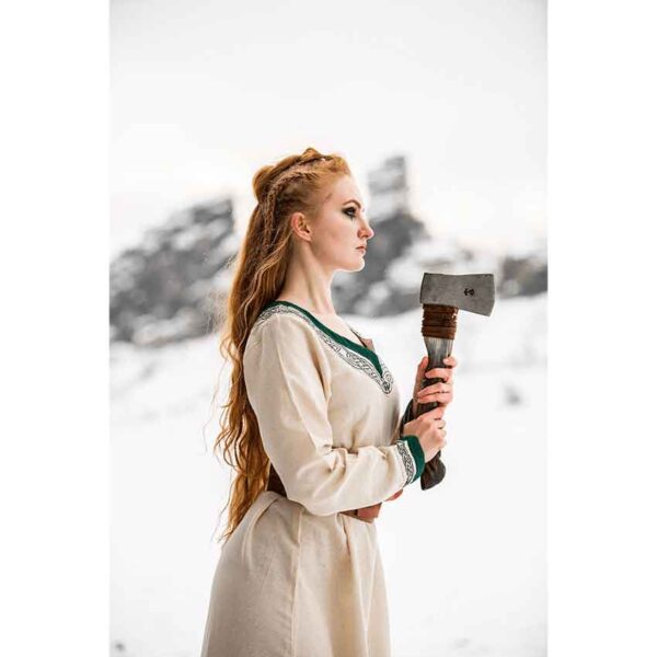 Lagertha Viking Dress – Natural/Green