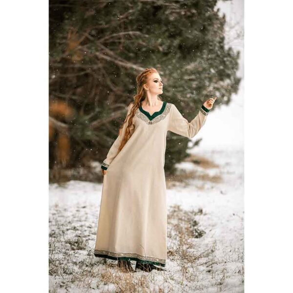 Lagertha Viking Dress – Natural/Green