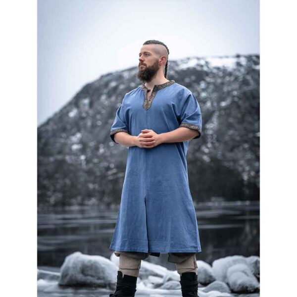 Richard Short Sleeve Viking Tunic - Dove Blue