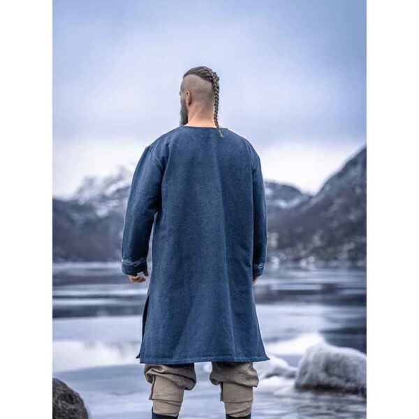 Snorri Urnes Embroidered Viking Tunic - Grey-Blue