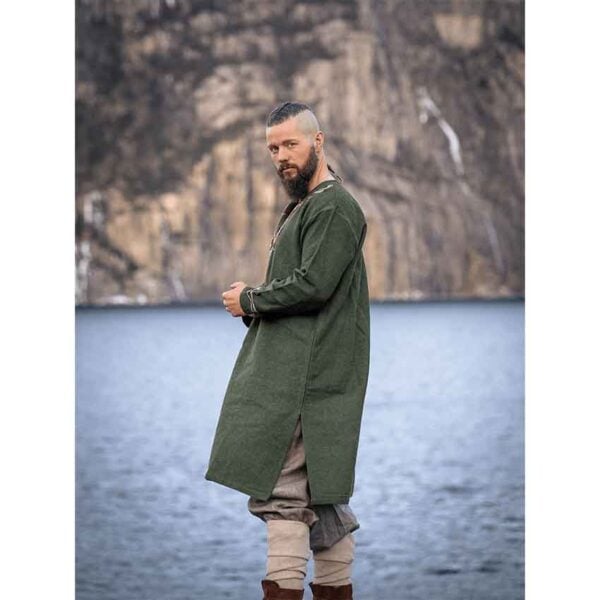 Snorri Urnes Embroidered Viking Tunic - Green