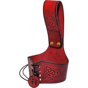 Celtic Leather Drinking Horn Holder - Maroon