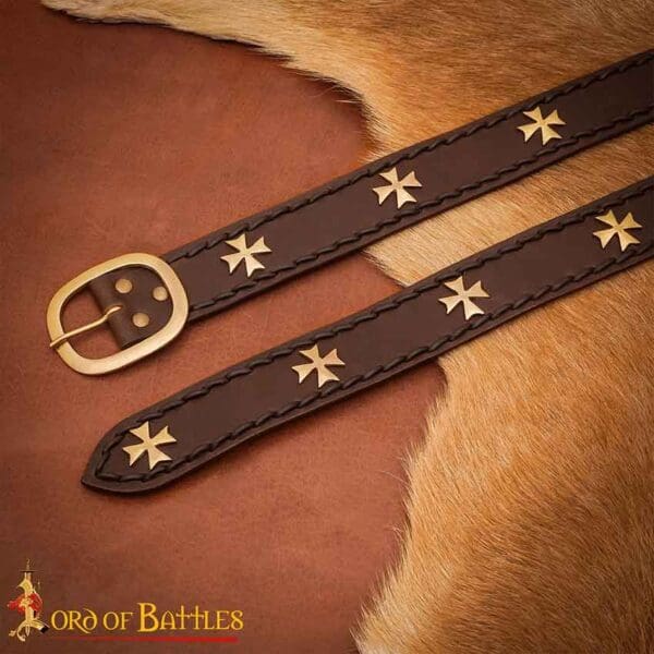 Crusader's Leather Belt - Brown