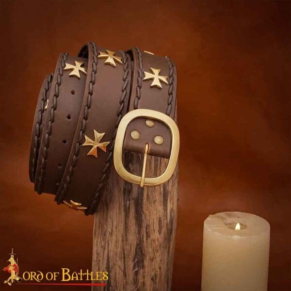 Crusader's Leather Belt - Brown